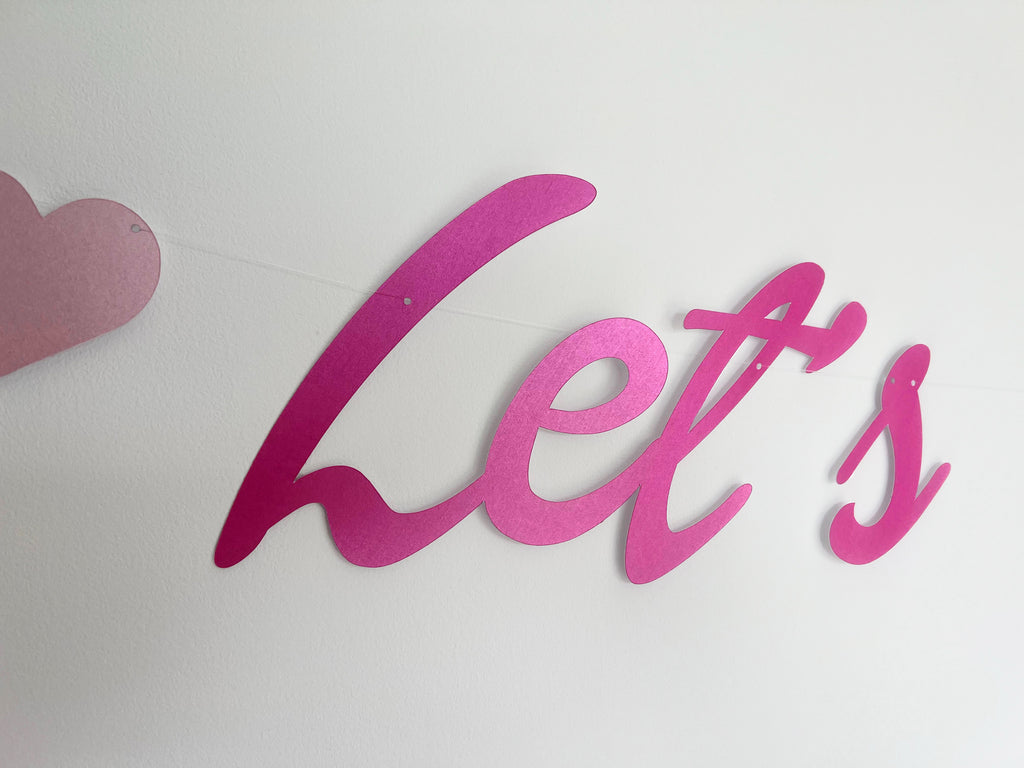 Let's Go Party Pink Barbie Style Birthday Party Banner