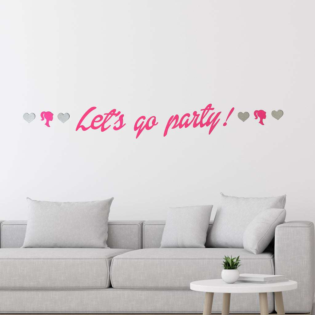 Let's Go Party Pink Barbie Style Birthday Party Banner