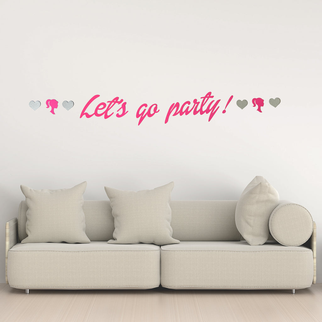 Let's Go Party Pink Barbie Style Birthday Party Banner