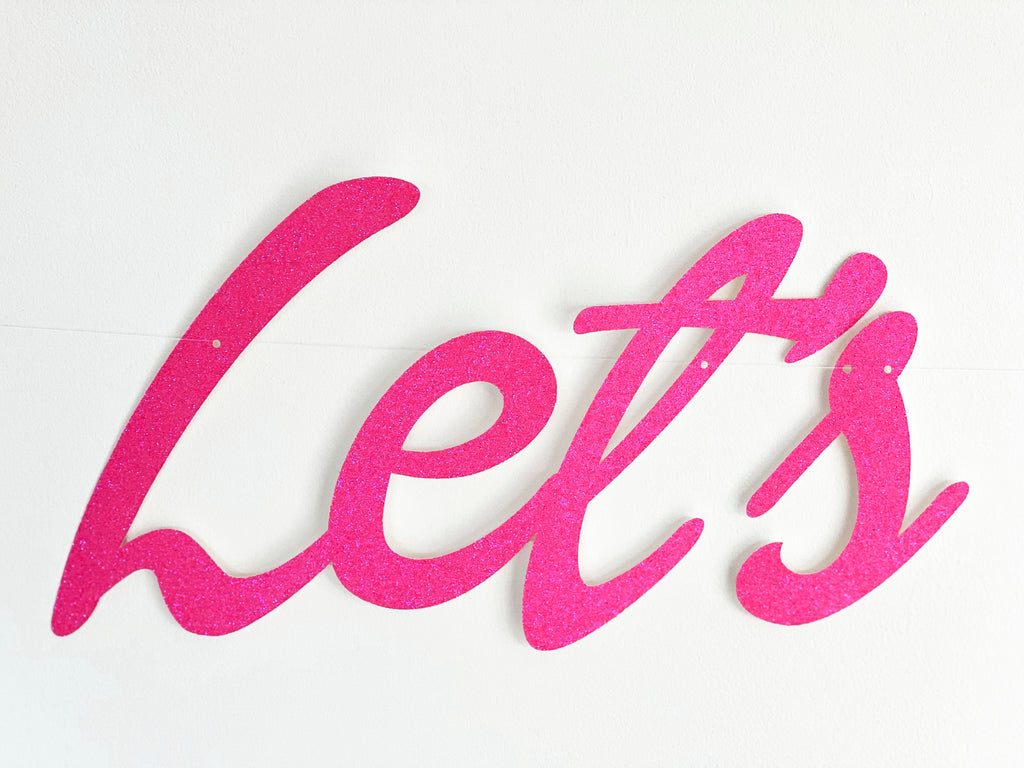 Let's Go Party Pink Barbie Style Birthday Party Banner