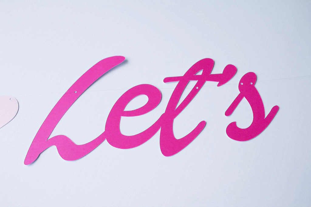 Let's Go Party Pink Barbie Style Birthday Party Banner