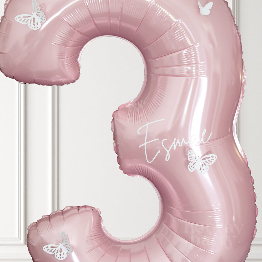 Personalised pink number age balloon for children