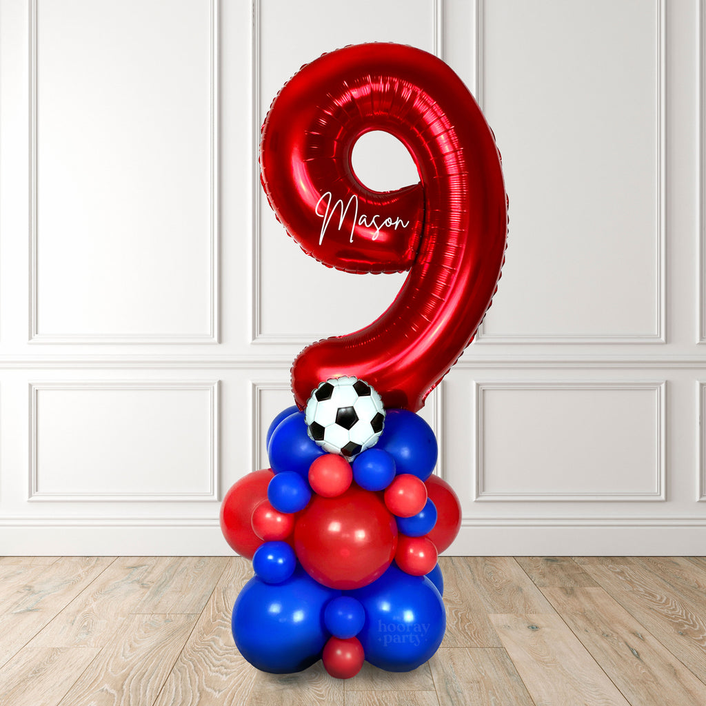 Football Balloon Number Tower Stack Kit - Custom Colours