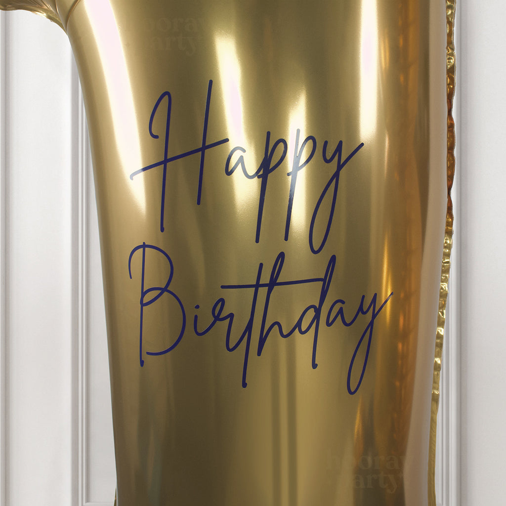 Personalised age number balloon in gold