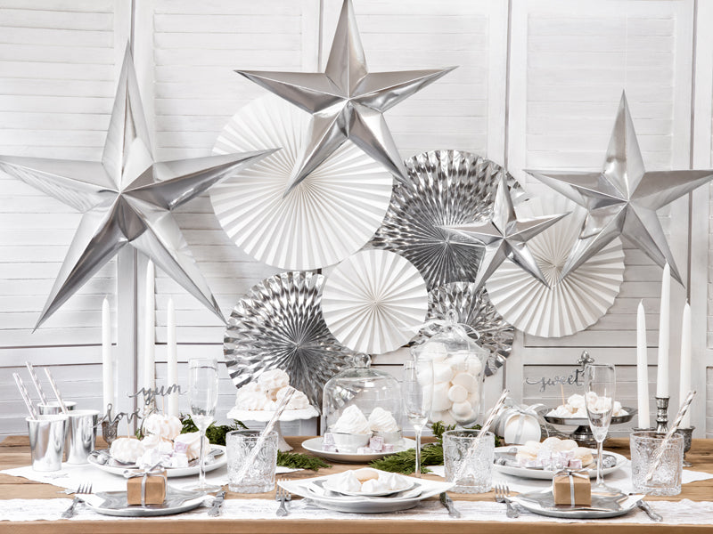 Hanging Silver Star Party Decoration